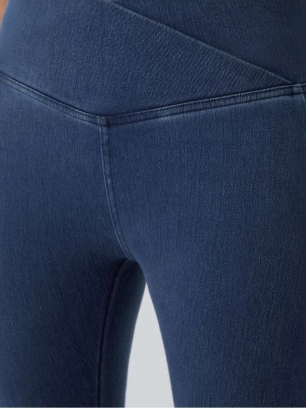 Halara Flex Crossover Pocket Washed Denim Work Leggings Small 7/8 NEW - Picture 3 of 14